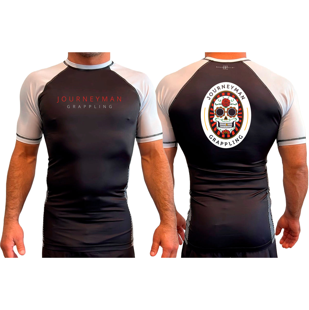 Journeyman Grappling All Black Ranked Short Sleeve Rash Guards #8011 A