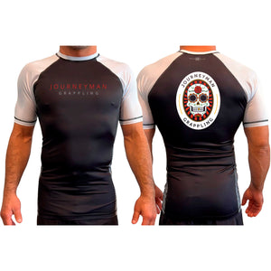 Journeyman Grappling All Black Ranked Short Sleeve Rash Guards #8011 A