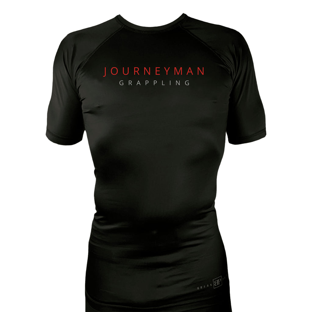 Journeyman Grappling All Black Custom Rash Guards Short Sleeves #8011 A