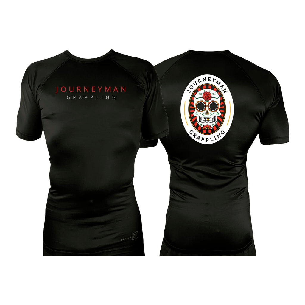 Journeyman Grappling All Black Custom Rash Guards Short Sleeves #8011 A