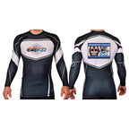 Journeyman Grappling Academy Rash Guards Black/White #8011 E