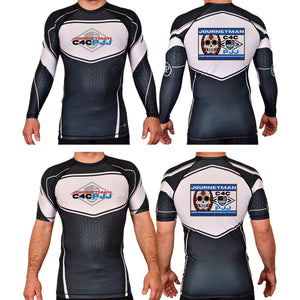 Journeyman Grappling Academy Rash Guards Black/White #8011 E