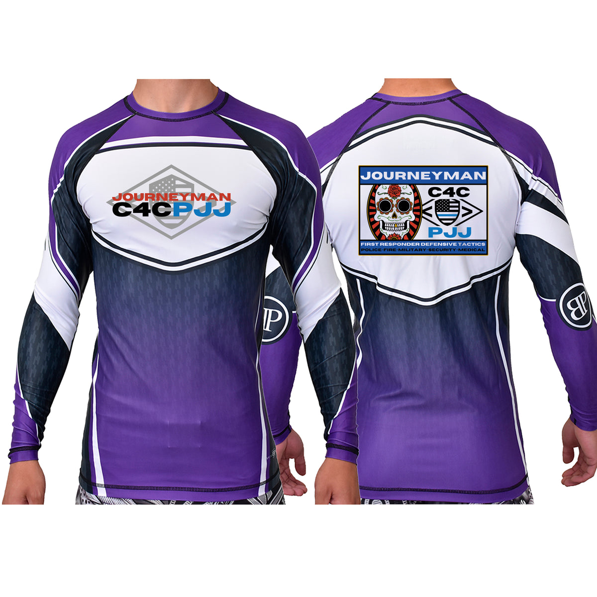 Journeyman Grappling Academy Ranked Long Sleeve Rash Guards #8011 E