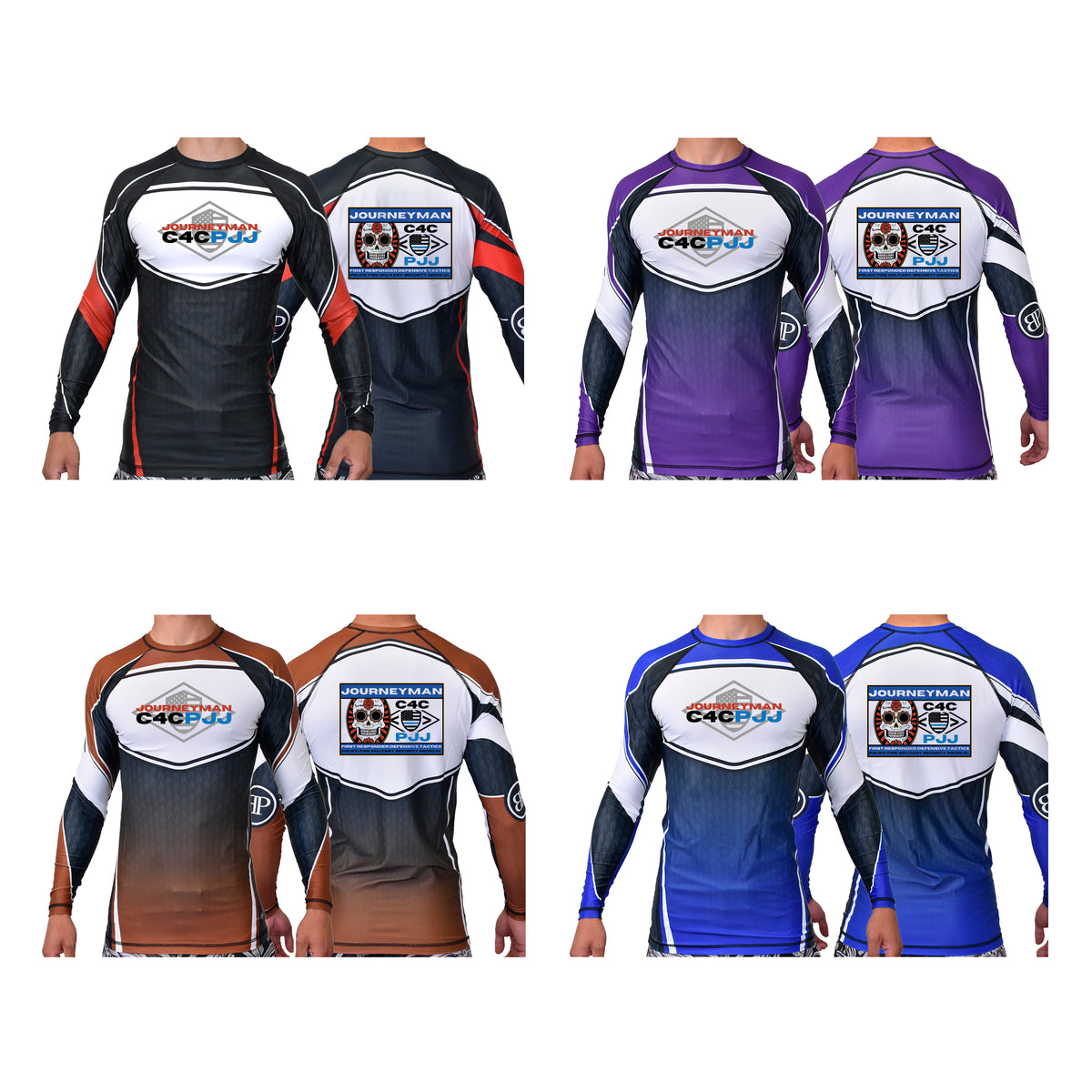 Journeyman Grappling Academy Ranked Long Sleeve Rash Guards #8011 E