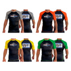 Journeyman Grappling All Black Ranked Short Sleeve Rash Guards  #8011 E