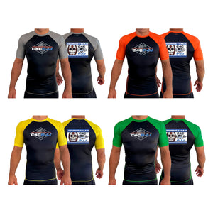 Journeyman Grappling All Black Ranked Short Sleeve Rash Guards  #8011 E