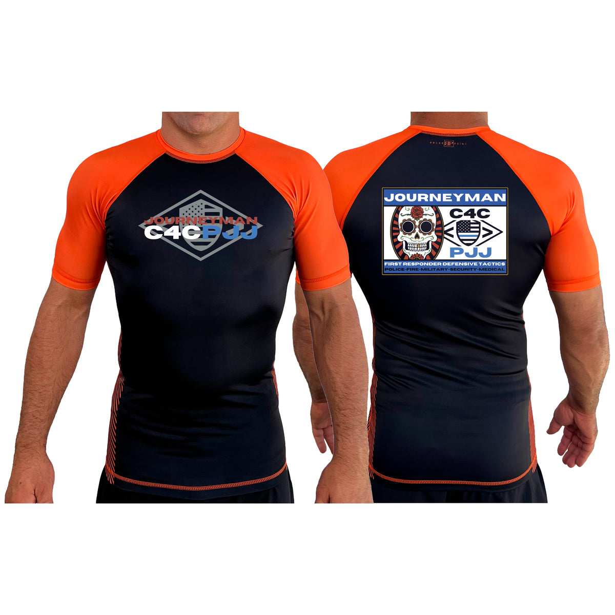 Journeyman Grappling All Black Ranked Short Sleeve Rash Guards  #8011 E