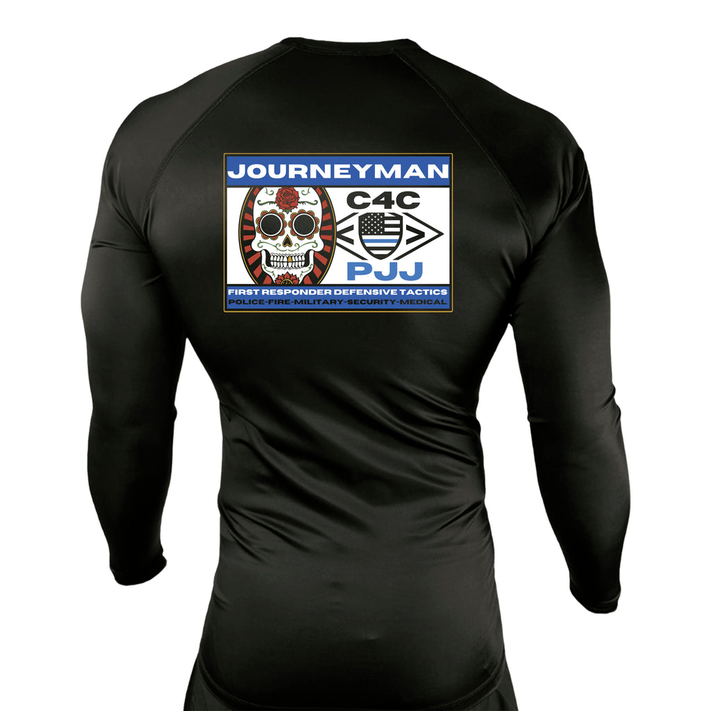 Journeyman Grappling All Black Custom Rash Guards Long Sleeves #8011 E