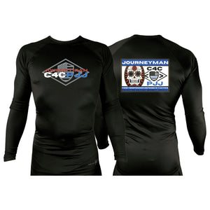 Journeyman Grappling All Black Custom Rash Guards Long Sleeves #8011 E