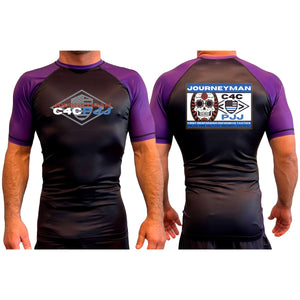 Journeyman Grappling All Black Ranked Short Sleeve Rash Guards #8011 E