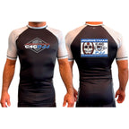 Journeyman Grappling All Black Ranked Short Sleeve Rash Guards #8011 E