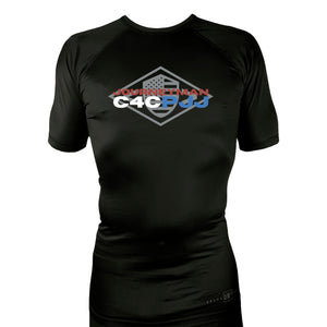 Journeyman Grappling All Black Custom Rash Guards Short Sleeves #8011 E
