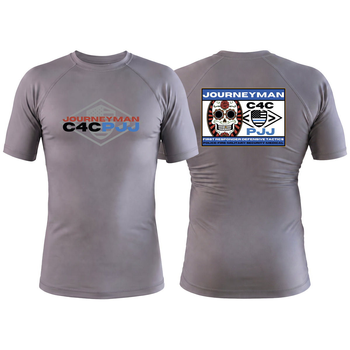 Journeyman Grappling Gray Custom Rash Guards Short Sleeve #8011 E