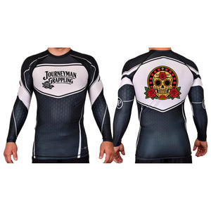 Journeyman Grappling Academy Rash Guards Black/White #8011 G