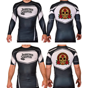 Journeyman Grappling Academy Rash Guards Black/White #8011 G