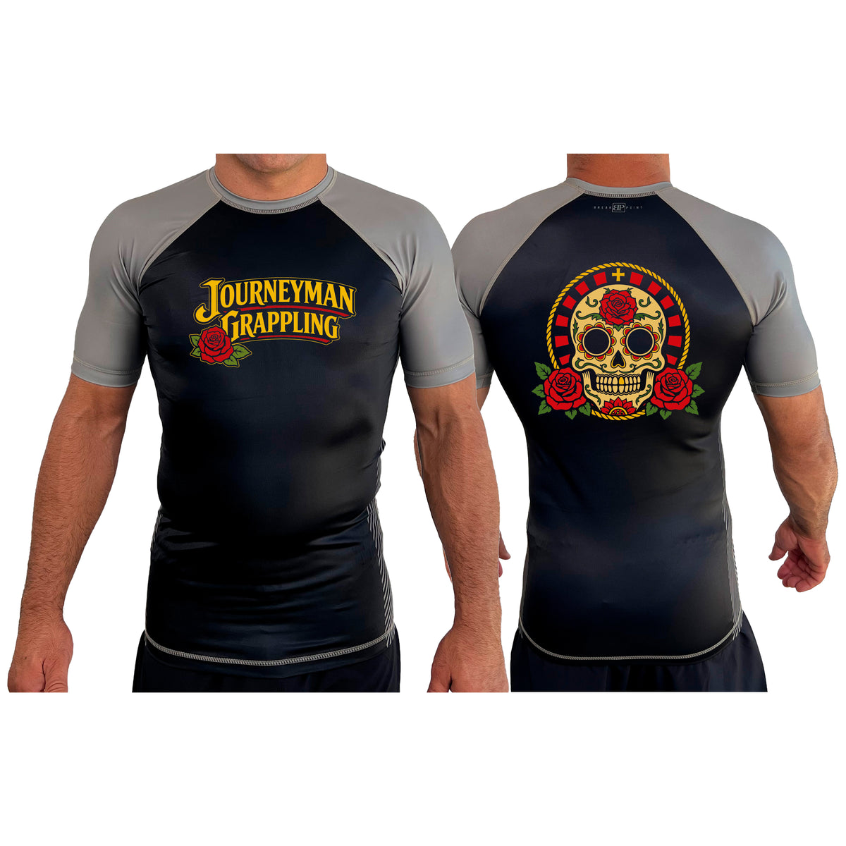 Journeyman Grappling All Black Ranked Short Sleeve Rash Guards #8011 G