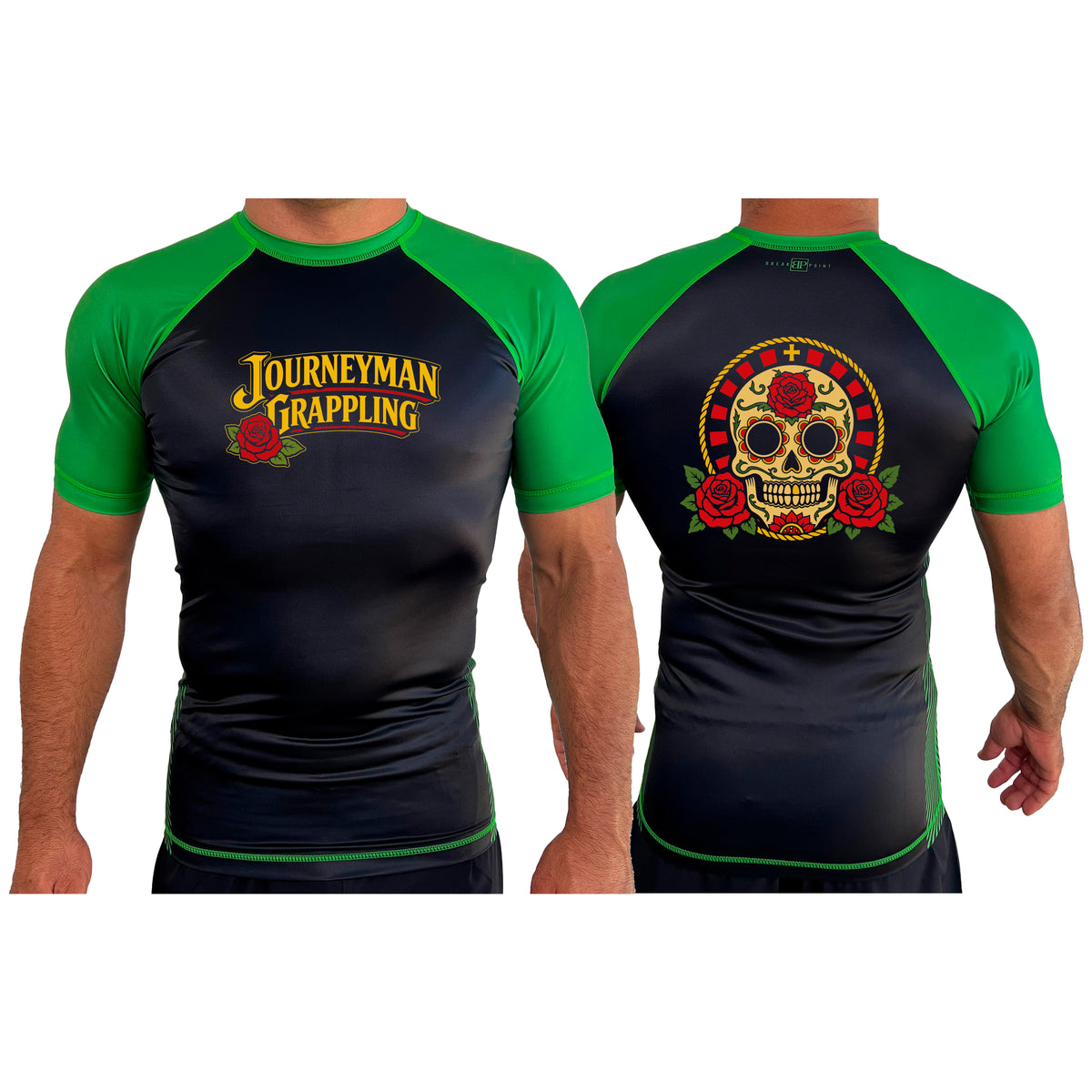 Journeyman Grappling All Black Ranked Short Sleeve Rash Guards #8011 G