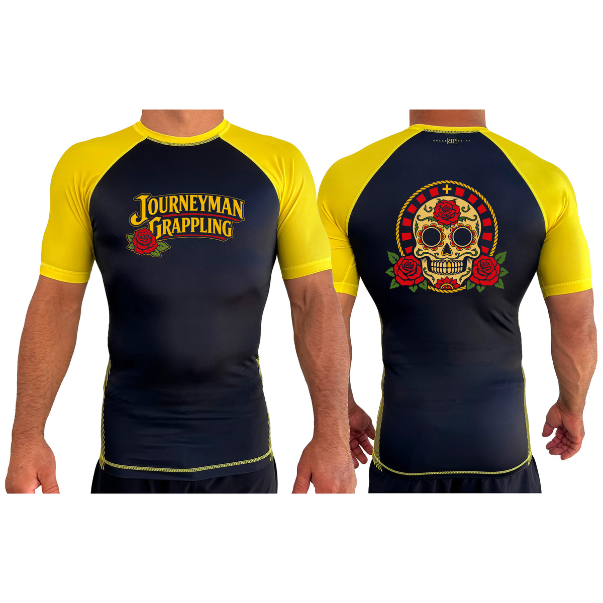 Journeyman Grappling All Black Ranked Short Sleeve Rash Guards #8011 G