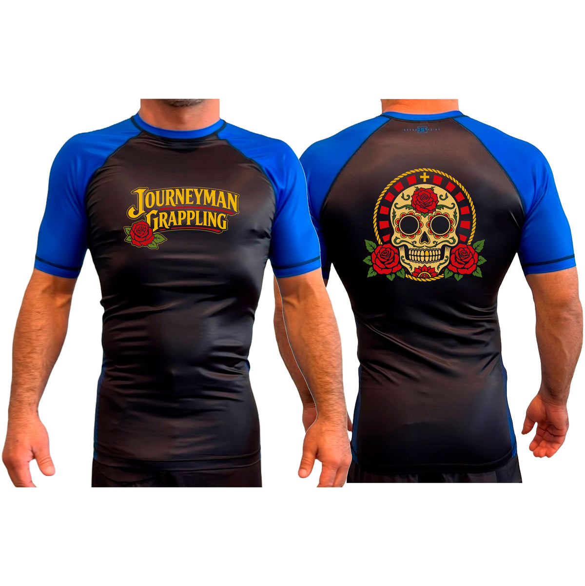 Journeyman Grappling All Black Ranked Short Sleeve Rash Guards #8011 G