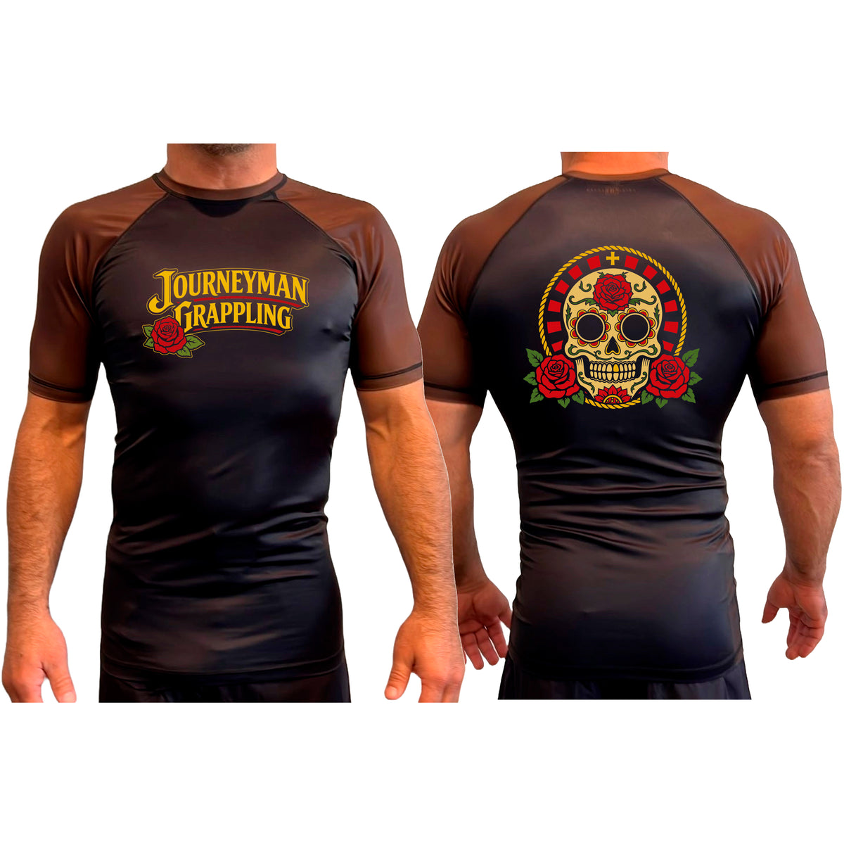Journeyman Grappling All Black Ranked Short Sleeve Rash Guards #8011 G
