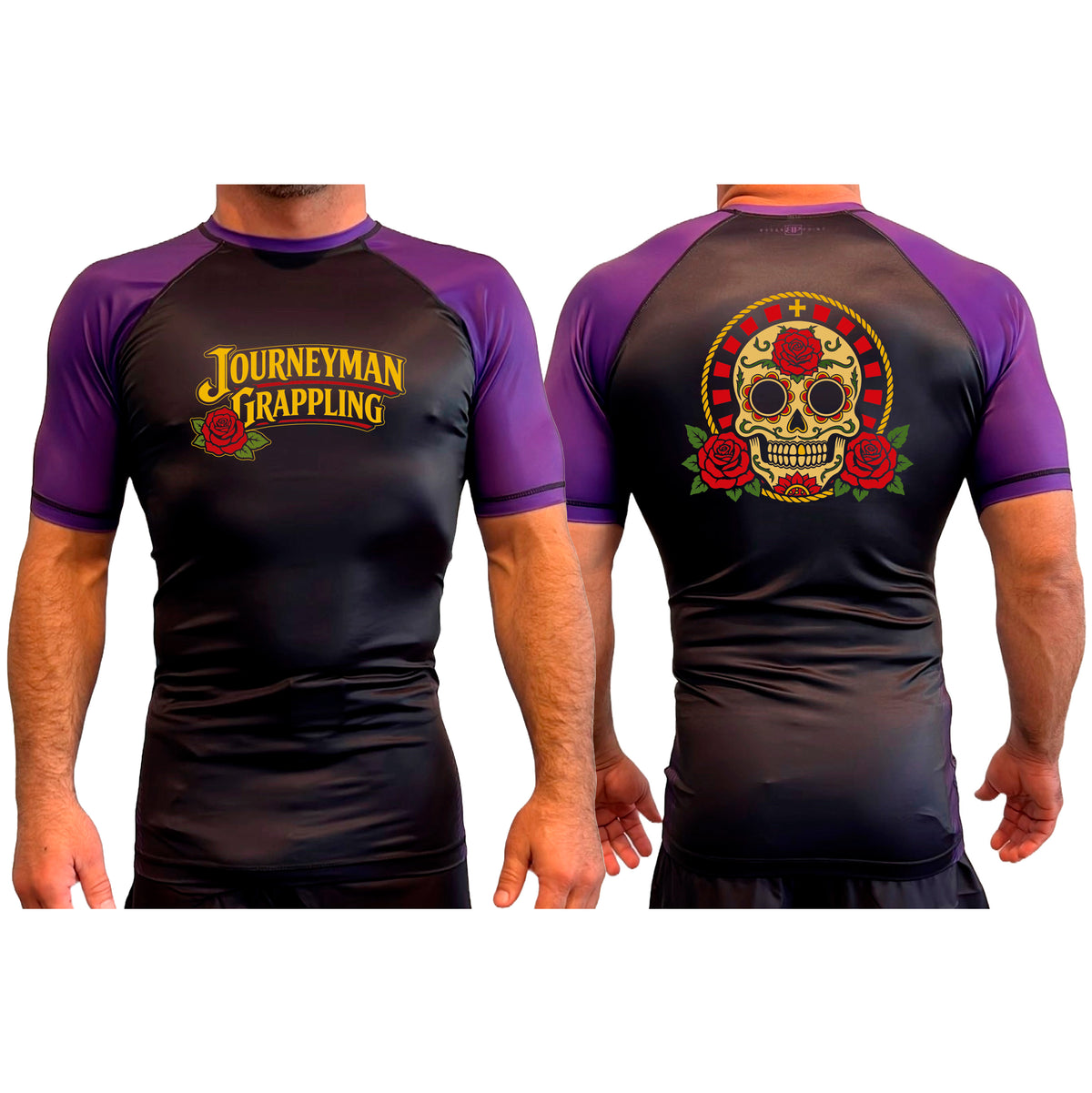 Journeyman Grappling All Black Ranked Short Sleeve Rash Guards #8011 G