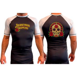 Journeyman Grappling All Black Ranked Short Sleeve Rash Guards #8011 G