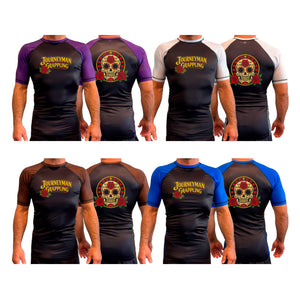 Journeyman Grappling All Black Ranked Short Sleeve Rash Guards #8011 G