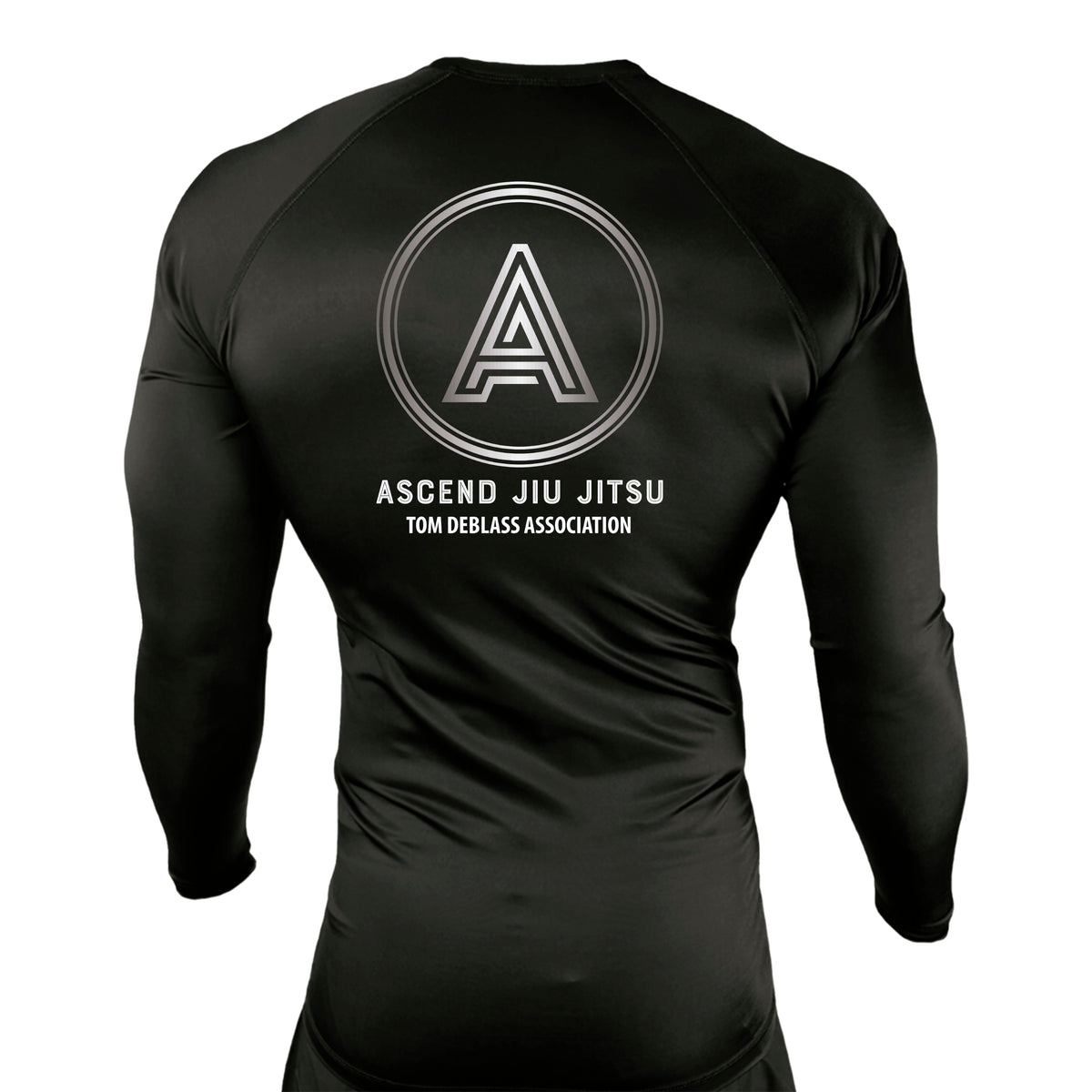 Ascend Jiu Jitsu All Black Custom Rash Guards Long Sleeves #8012 D