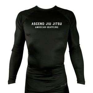 Ascend Jiu Jitsu All Black Custom Rash Guards Long Sleeves #8012 D