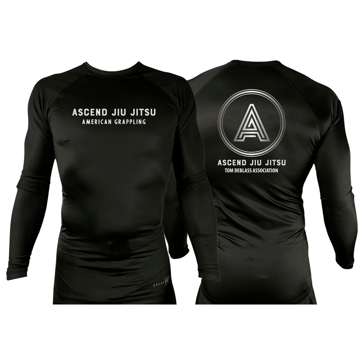 Ascend Jiu Jitsu All Black Custom Rash Guards Long Sleeves #8012 D