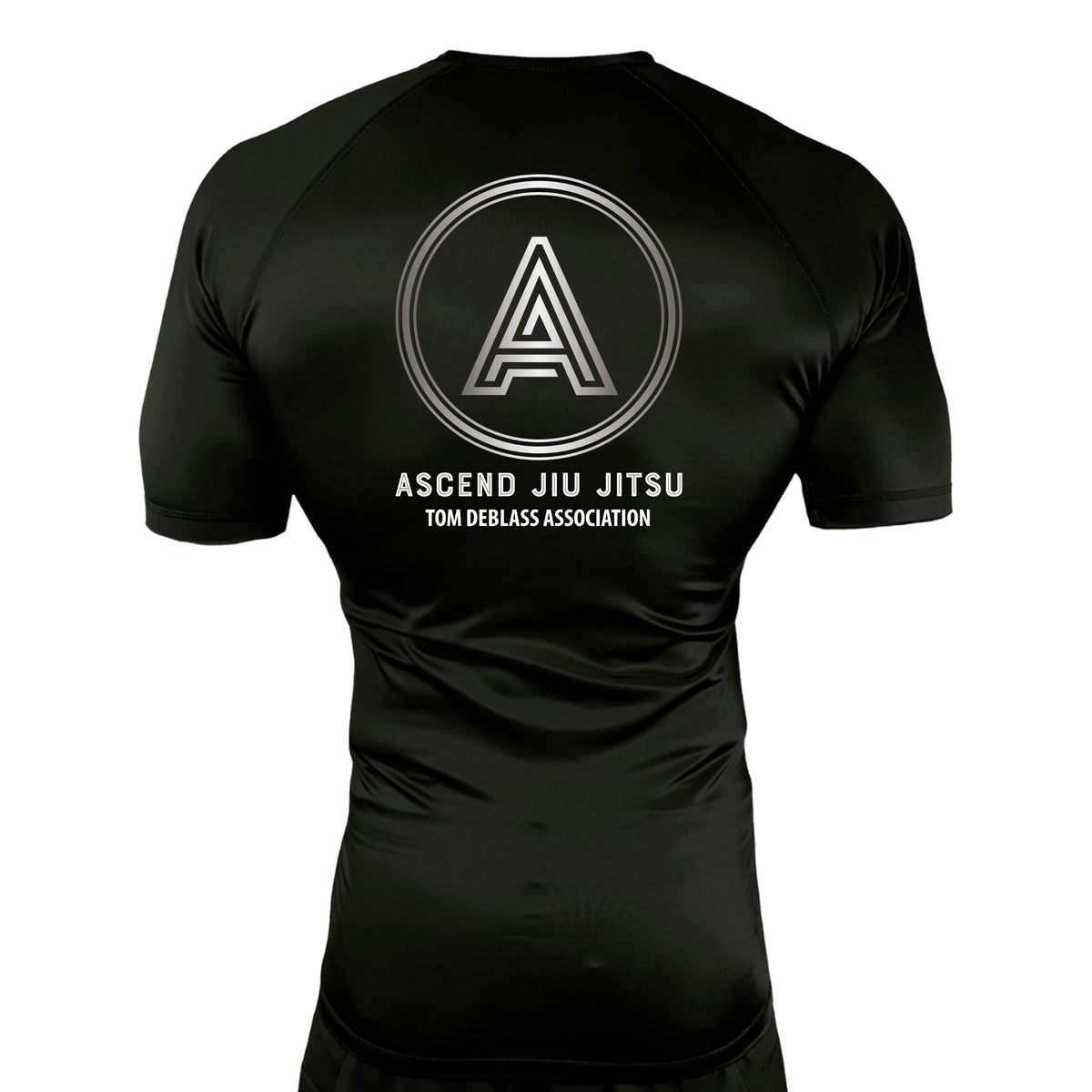 Ascend Jiu Jitsu All Black Custom Rash Guards Short Sleeves #8012 D