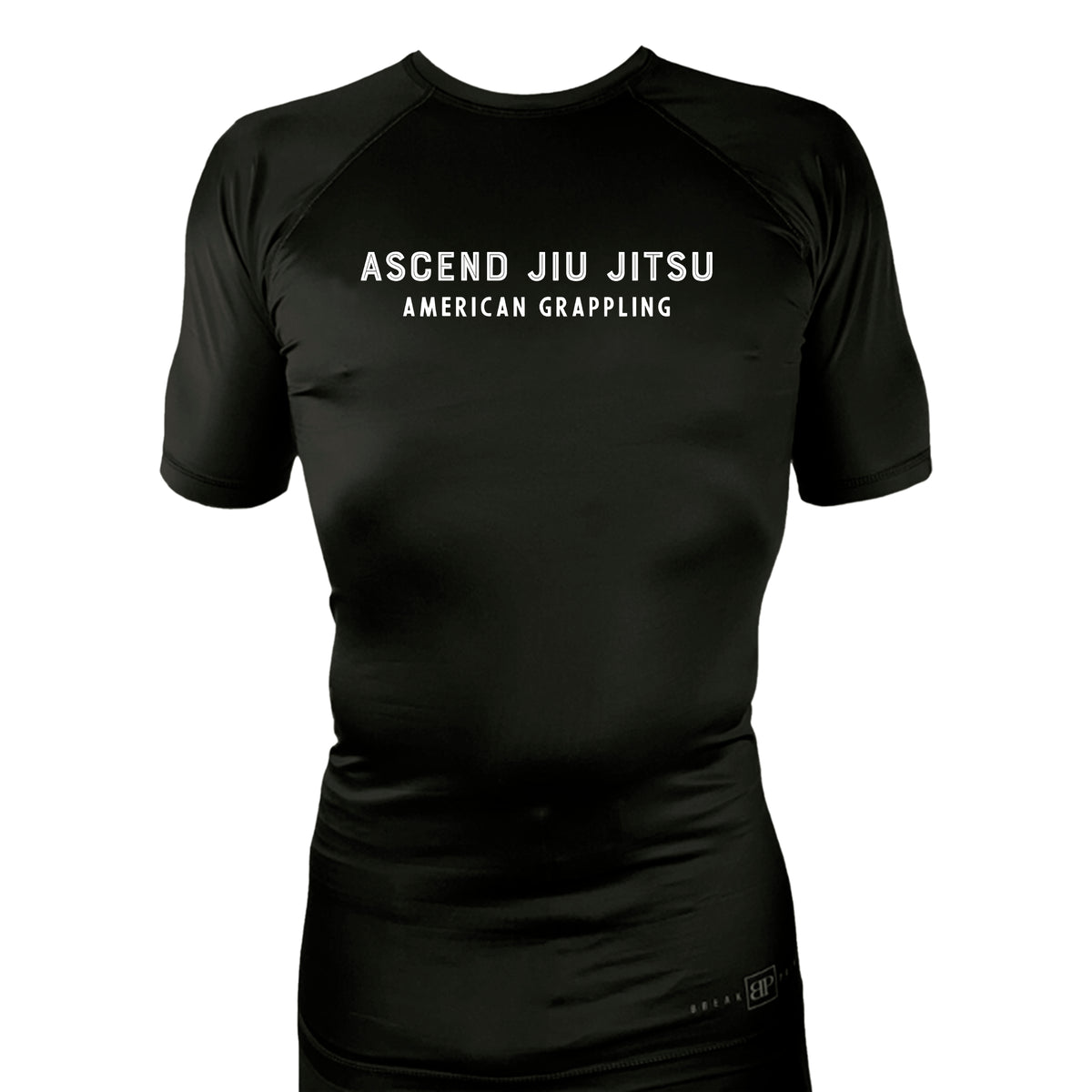 Ascend Jiu Jitsu All Black Custom Rash Guards Short Sleeves #8012 D