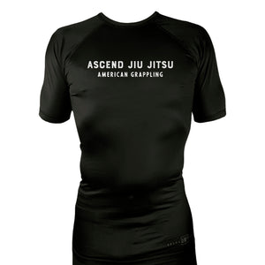 Ascend Jiu Jitsu All Black Custom Rash Guards Short Sleeves #8012 D