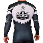 High Level JJ Academy Rash Guards Black/White #8013 A