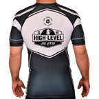 High Level JJ Academy Rash Guards Black/White #8013 A