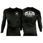 High Level JJ All Black Custom Rash Guards Long Sleeves #8013 A