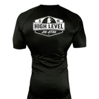 High Level JJ All Black Custom Rash Guards Short Sleeves #8013 A