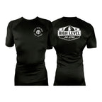 High Level JJ All Black Custom Rash Guards Short Sleeves #8013 A