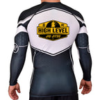 High Level JJ Academy Rash Guards Black/White #8013 B