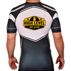 High Level JJ Academy Rash Guards Black/White #8013 B