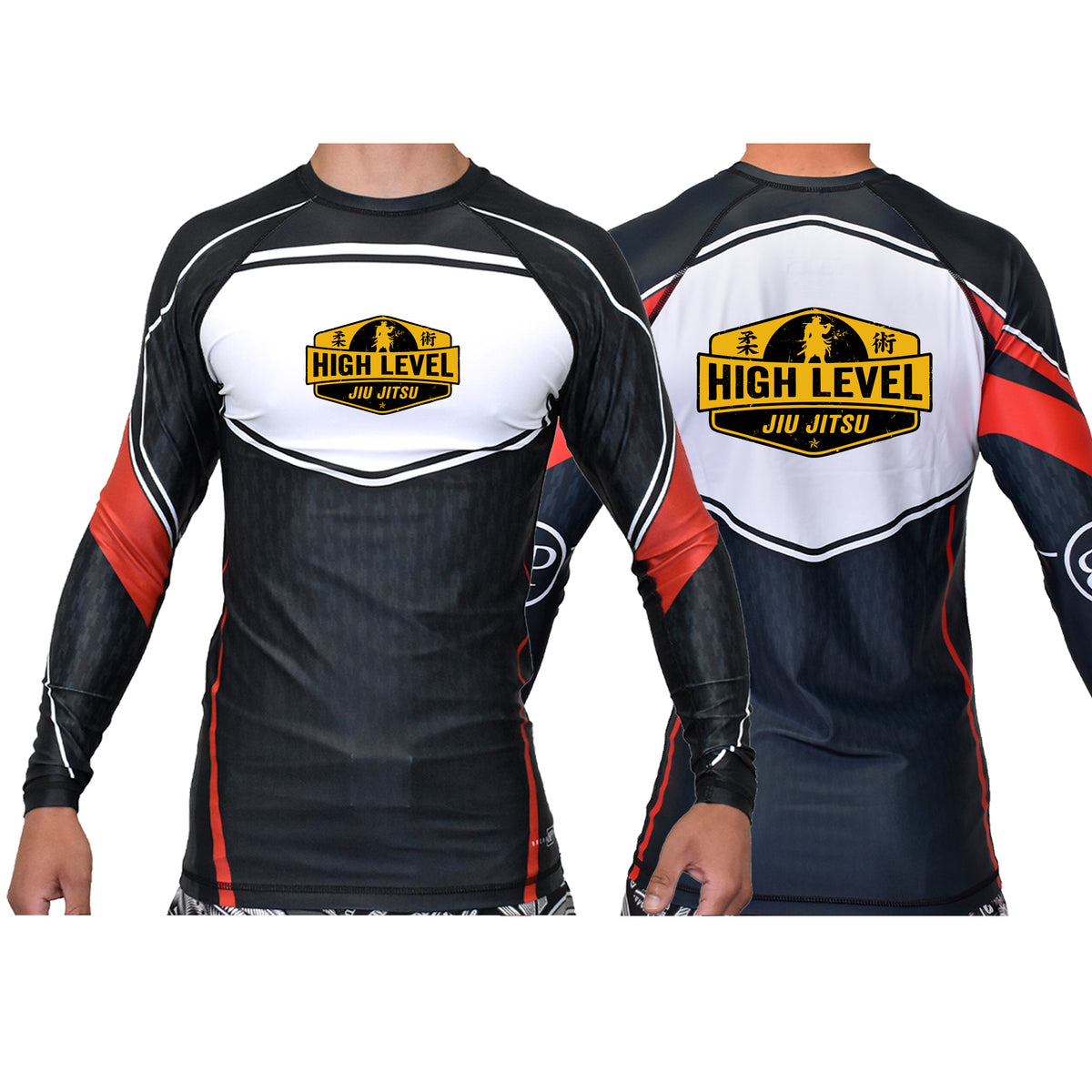High Level JJ Academy Ranked Long Sleeve Rash Guards #8013 B