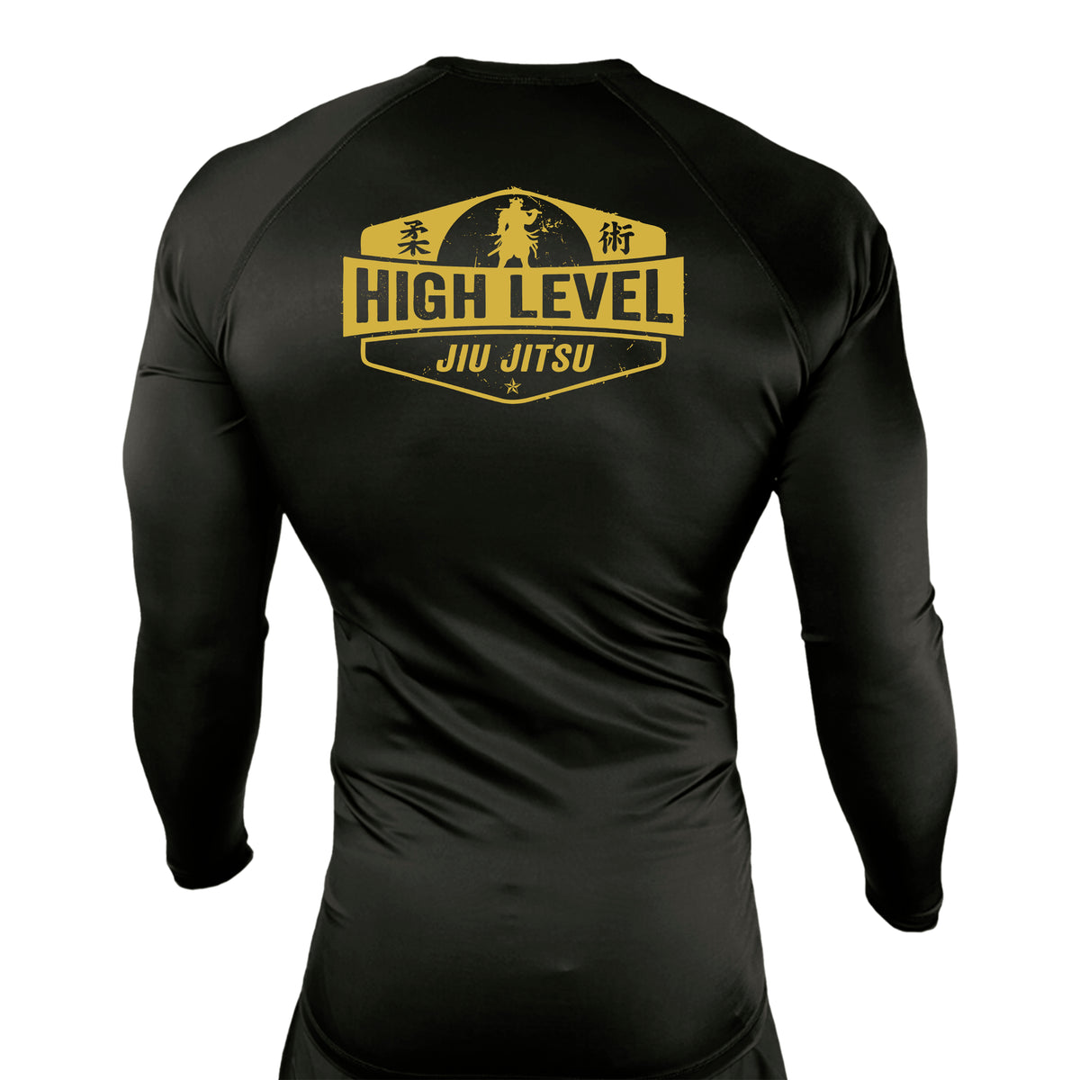 High Level JJ All Black Custom Rash Guards Long Sleeves #8013 B