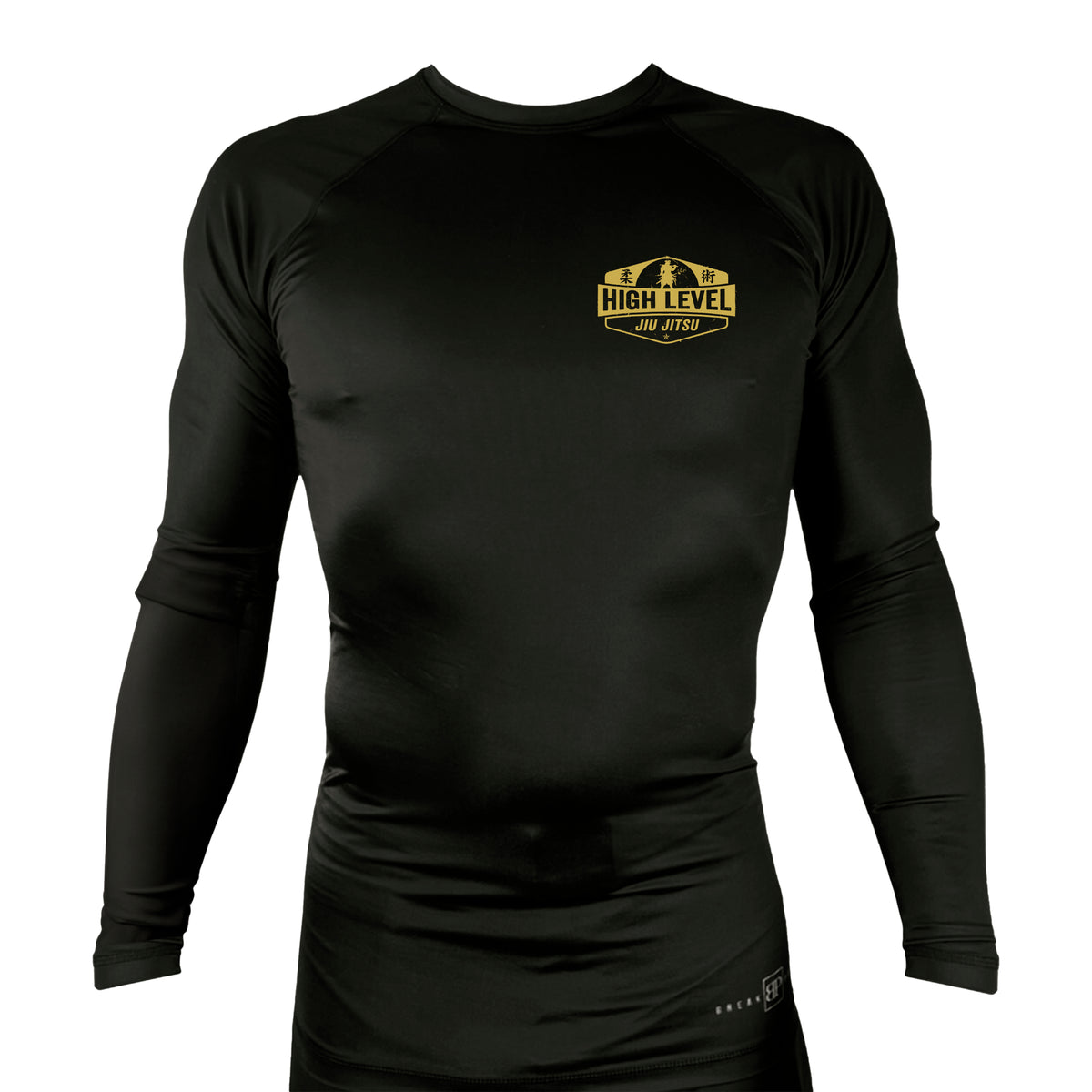 High Level JJ All Black Custom Rash Guards Long Sleeves #8013 B