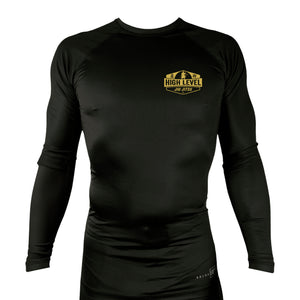 High Level JJ All Black Custom Rash Guards Long Sleeves #8013 B