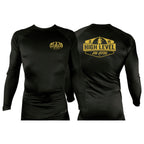 High Level JJ All Black Custom Rash Guards Long Sleeves #8013 B