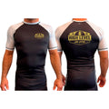 High Level JJ All Black Ranked Short Sleeve Rash Guards #8013 B