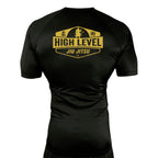 High Level JJ All Black Custom Rash Guards Short Sleeves #8013 B