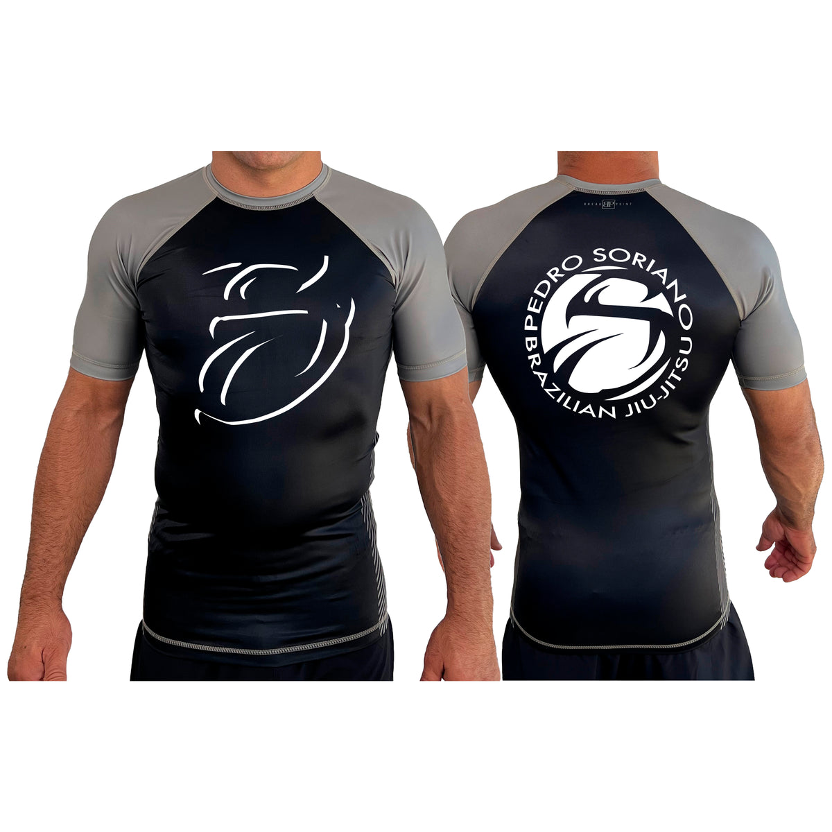 Shadow S All Black Ranked Short Sleeve Rash Guards #8015 B
