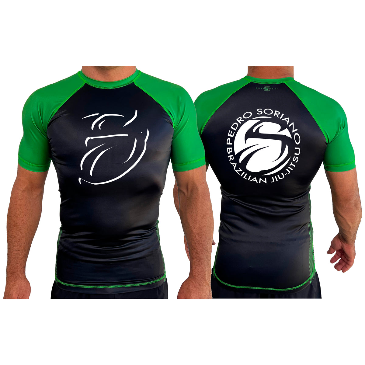 Shadow S All Black Ranked Short Sleeve Rash Guards #8015 B