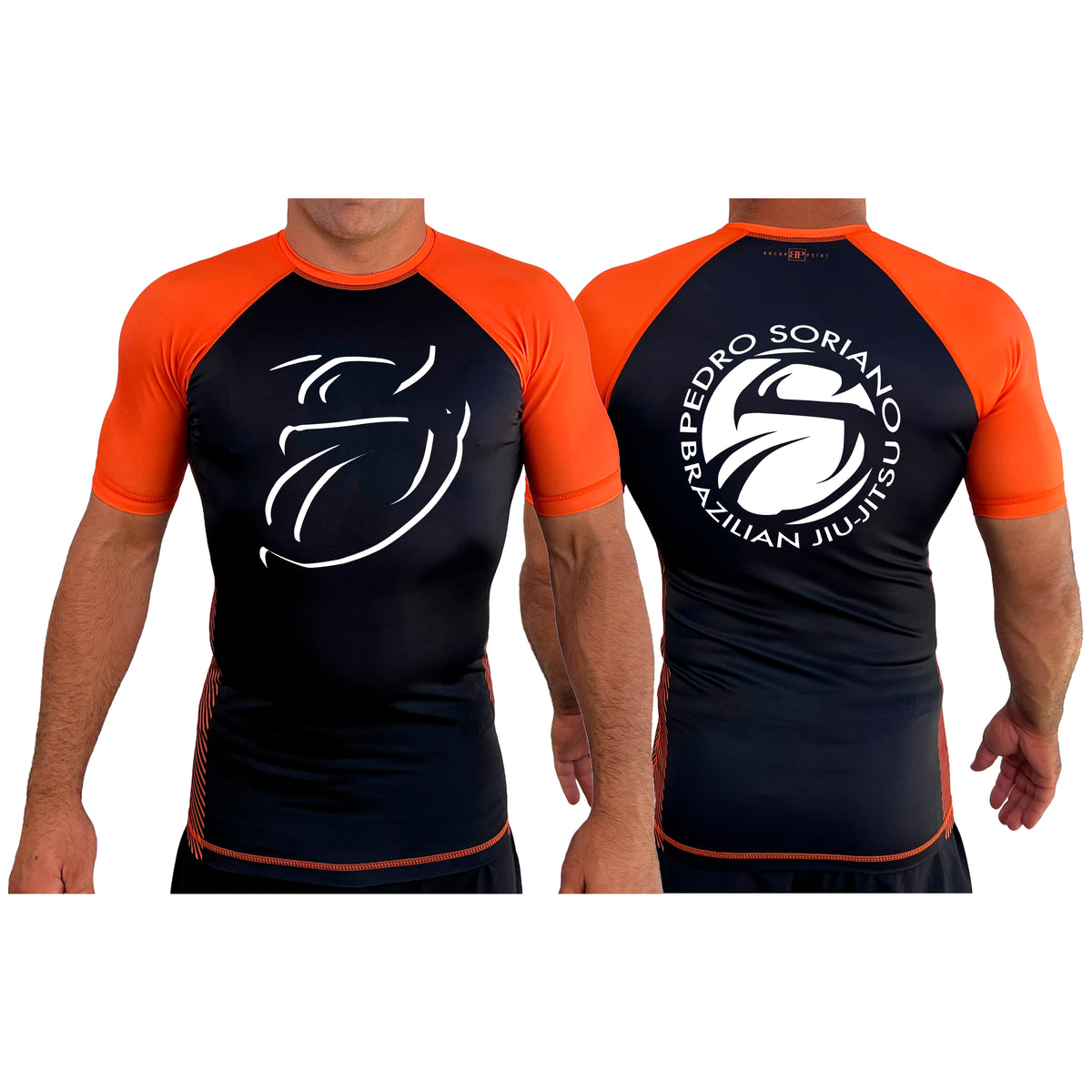 Shadow S All Black Ranked Short Sleeve Rash Guards #8015 B